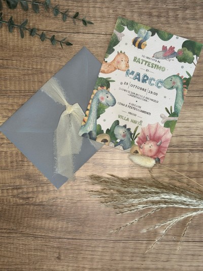 Invito Battesimo Dinosauri